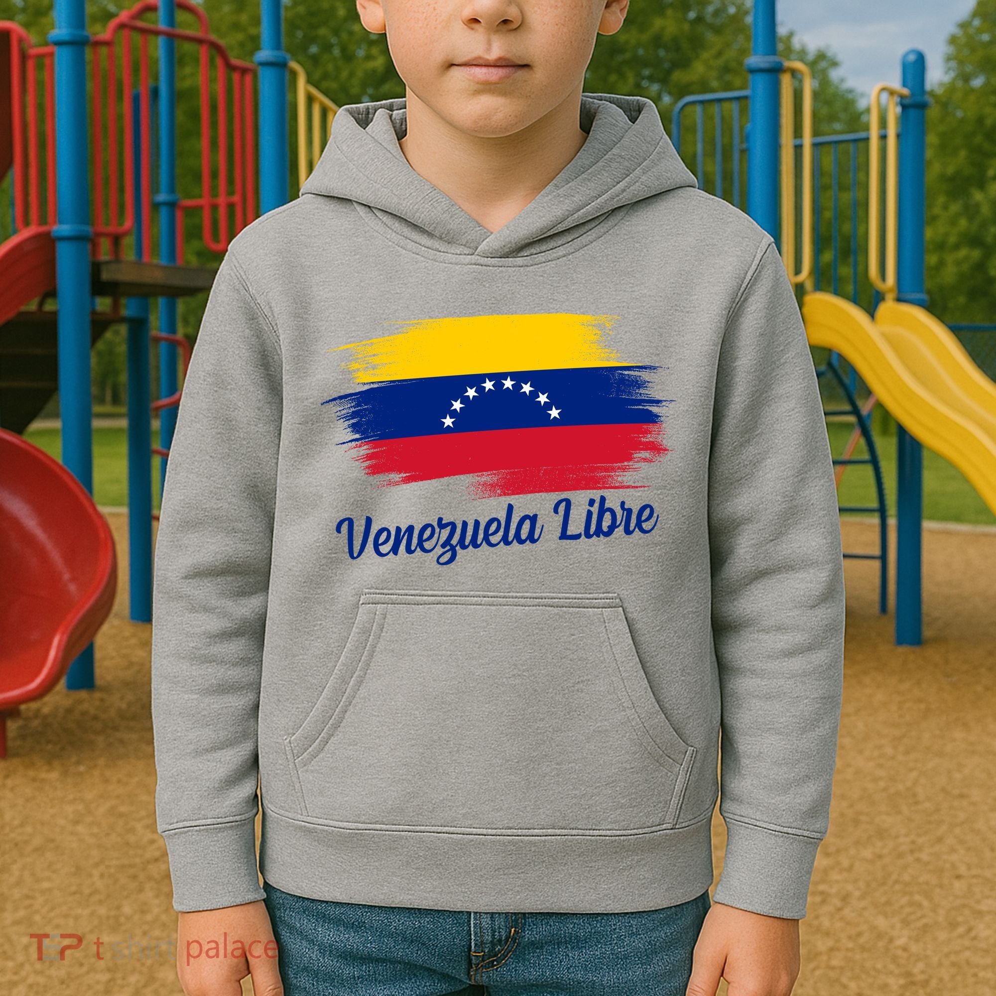Venezuela Flag Proud American Venezuela Libre Kids Hoodie
