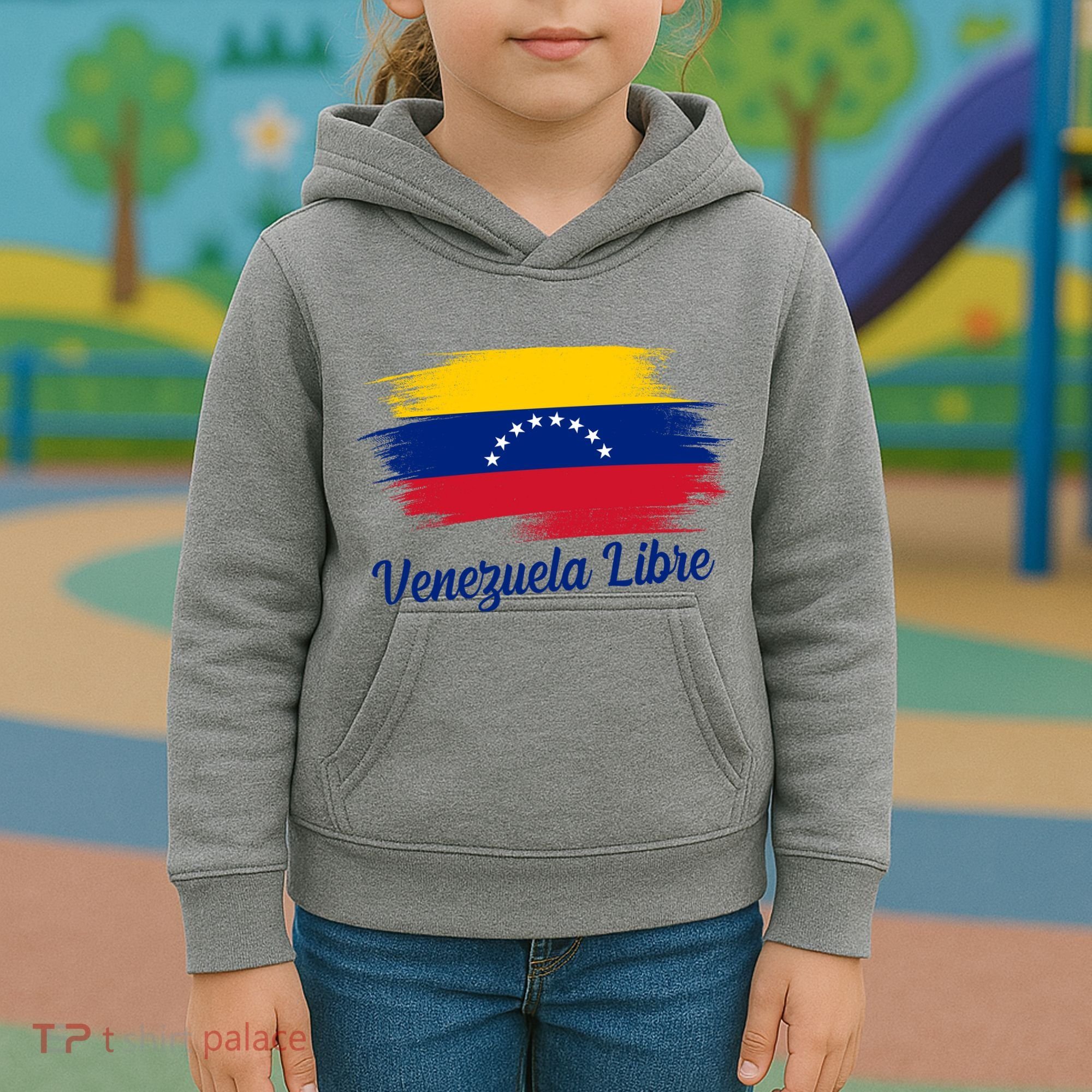 Venezuela Flag Proud American Venezuela Libre Kids Hoodie