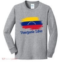 Venezuela Flag Proud American Venezuela Libre Kids Long Sleeve Shirt thumb 0