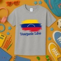 Venezuela Flag Proud American Venezuela Libre Kids T-Shirt thumb 3