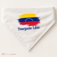 Venezuela Flag Proud American Venezuela Libre USA-Made Doggie Bandana thumb 0