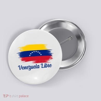 Venezuela Flag Proud American Venezuela Libre Button