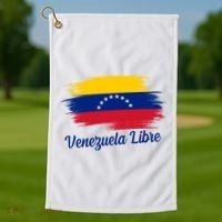 Venezuela Flag Proud American Venezuela Libre Golf Towel thumb 1