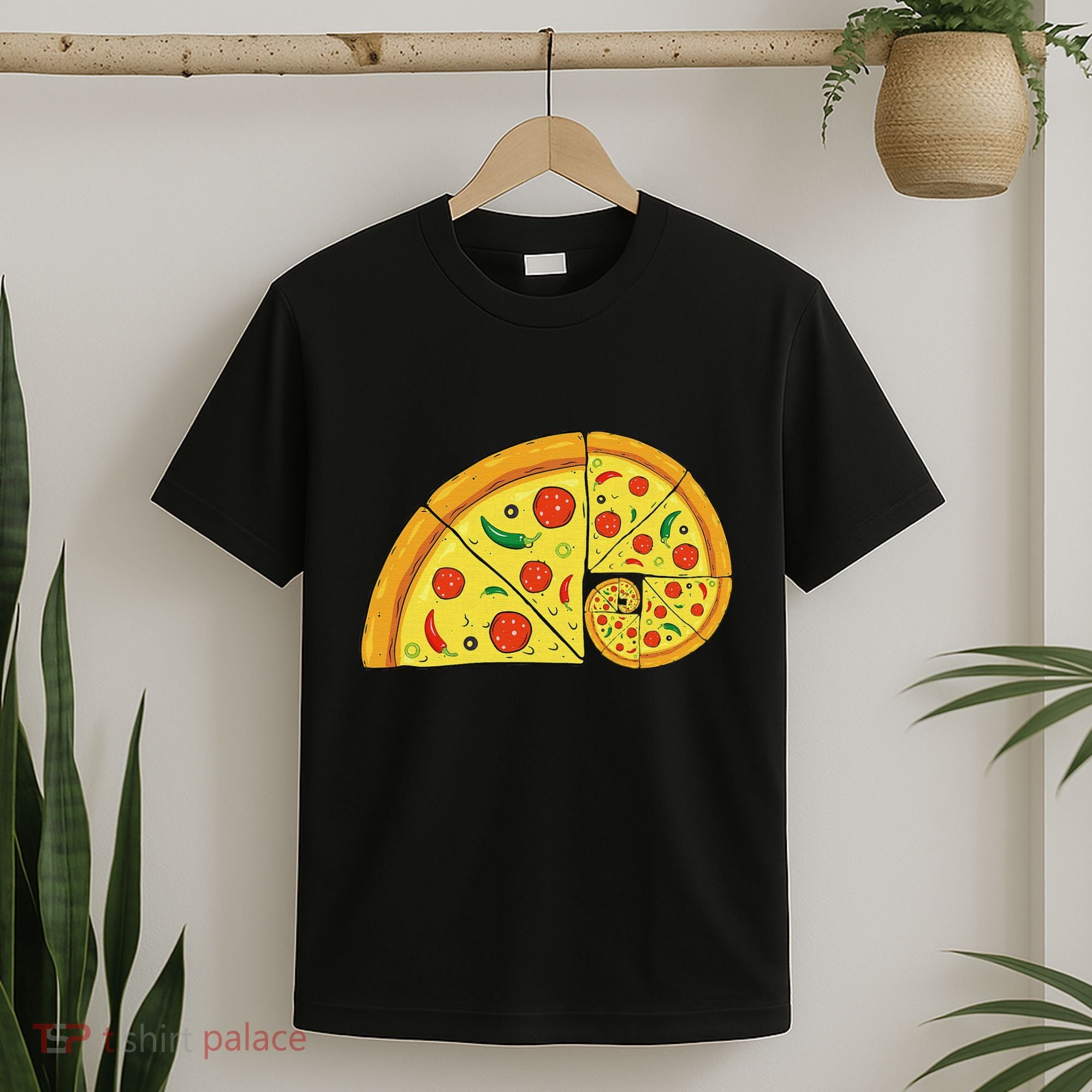vintage Fibonacci Pizza Funny Math Teacher T-Shirt