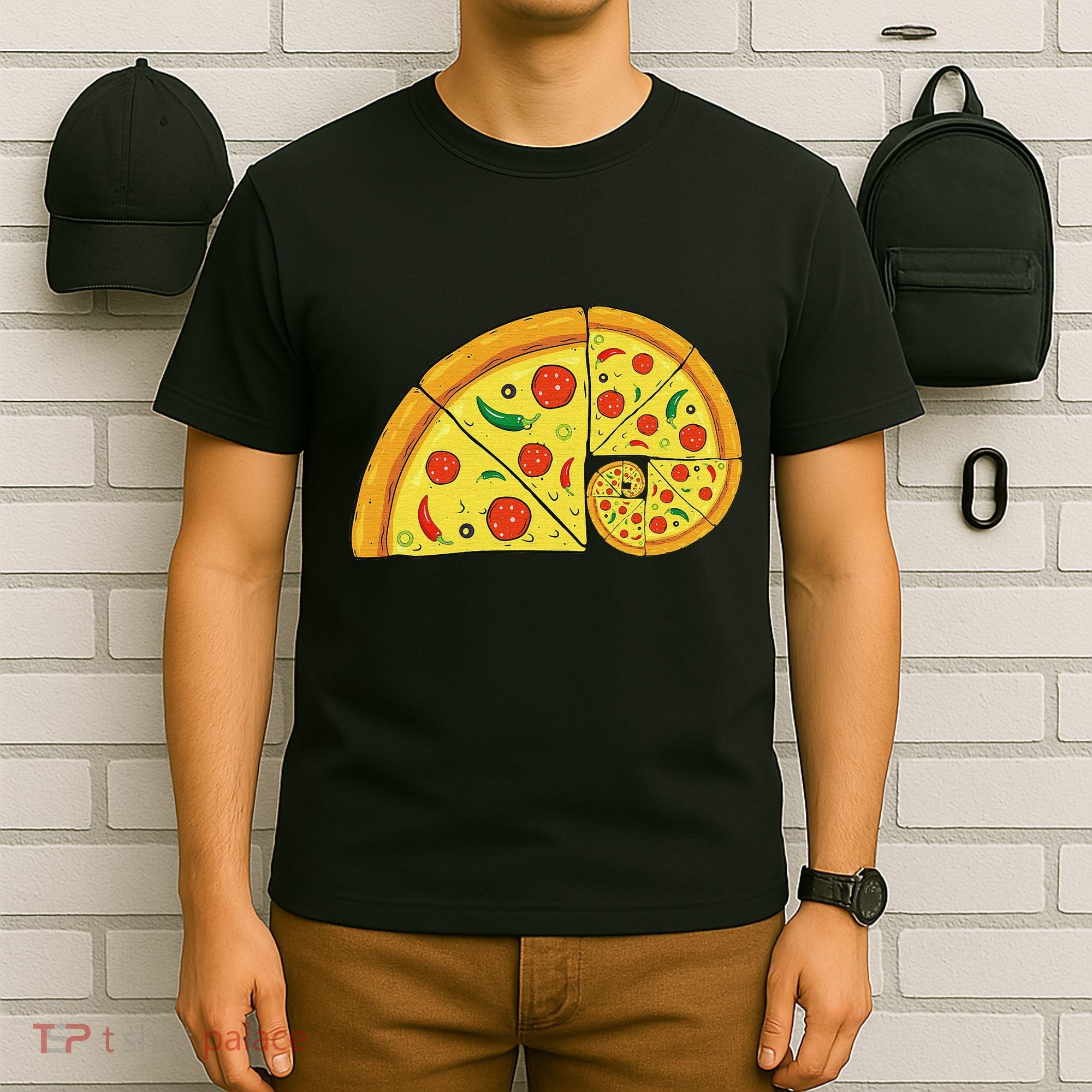 vintage Fibonacci Pizza Funny Math Teacher T-Shirt