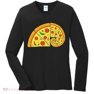 vintage Fibonacci Pizza Funny Math Teacher Women's Long Sleeve Shirt