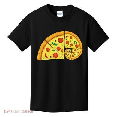 vintage Fibonacci Pizza Funny Math Teacher Kids T-Shirt
