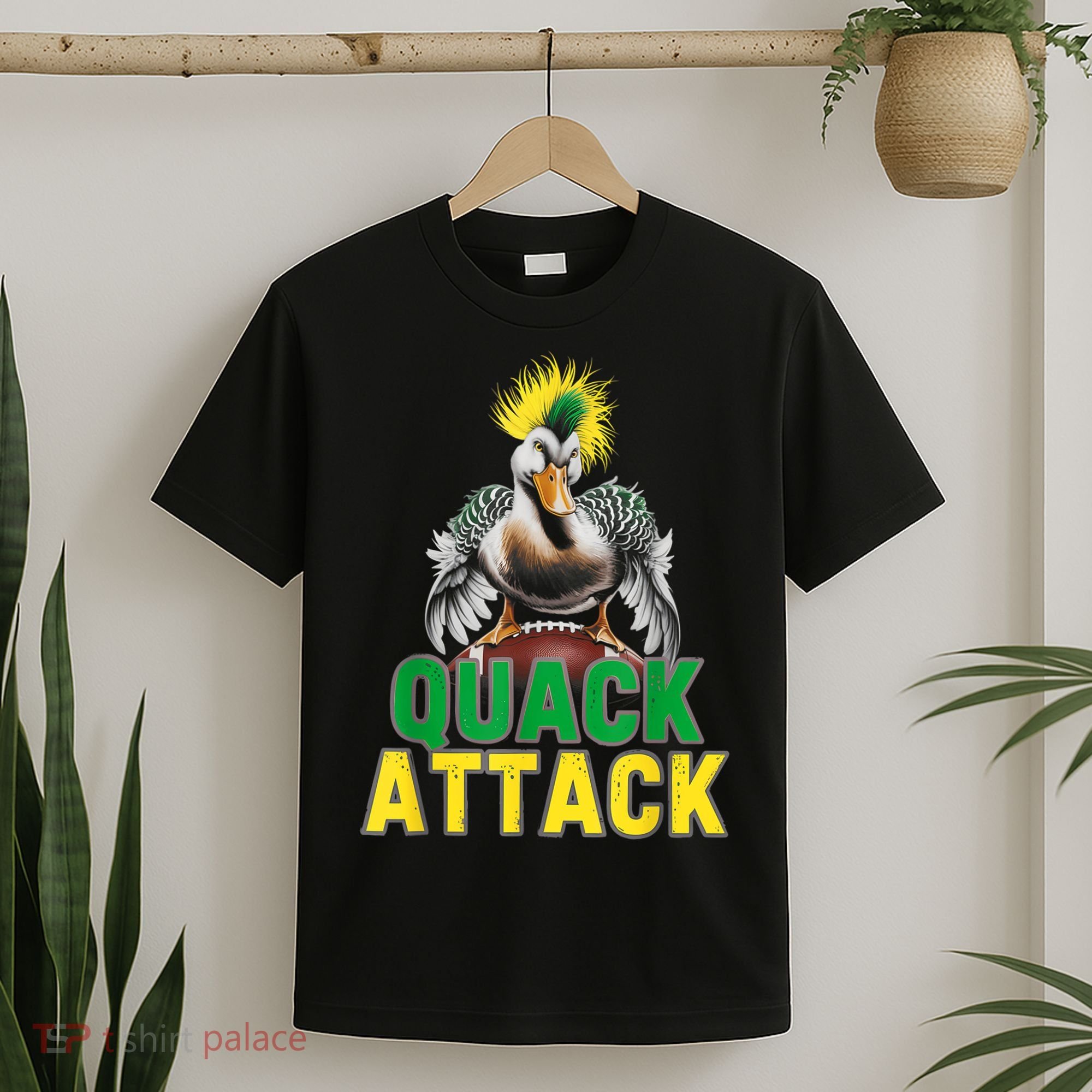 Vintage Funny Quack Attack White Green And Yellow Duck T-Shirt