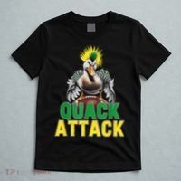 Vintage Funny Quack Attack White Green And Yellow Duck T-Shirt thumb 5