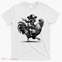 Vintage Funny Raccoon With Cowboy Hat T-Shirt thumb 0