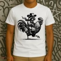 Vintage Funny Raccoon With Cowboy Hat T-Shirt thumb 3