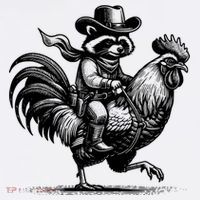 Vintage Funny Raccoon With Cowboy Hat T-Shirt thumb 7