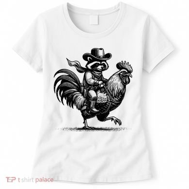 Vintage Funny Raccoon With Cowboy Hat Women's T-Shirt