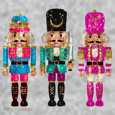 Vintage Funny Sequin Cheerful Nutcrackers Christmas The Baniff Cuffed Pom Beanie