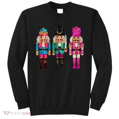 Vintage Funny Sequin Cheerful Nutcrackers Christmas Sweatshirt