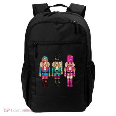 Vintage Funny Sequin Cheerful Nutcrackers Christmas Backpack