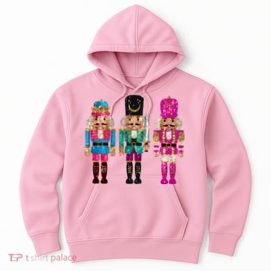 Vintage Funny Sequin Cheerful Nutcrackers Christmas Hoodie