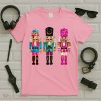 Vintage Funny Sequin Cheerful Nutcrackers Christmas T-Shirt thumb 5