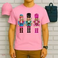 Vintage Funny Sequin Cheerful Nutcrackers Christmas T-Shirt thumb 6