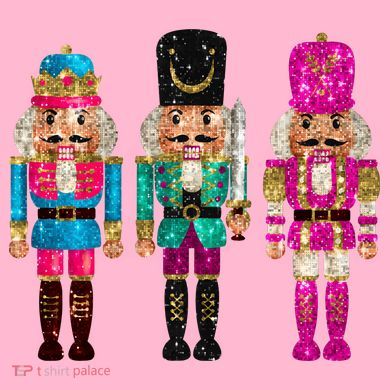 Vintage Funny Sequin Cheerful Nutcrackers Christmas Mousepad