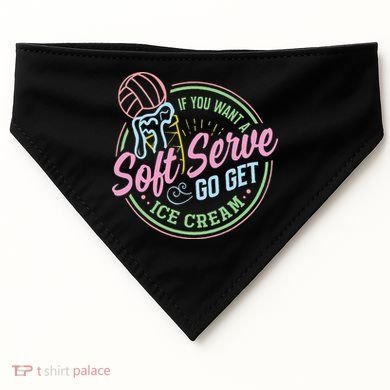 Volleyball Funny Soft Serve Saying USA-Made Doggie Bandana