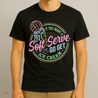 Volleyball Funny Soft Serve Saying T-Shirt thumb 3
