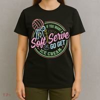 Volleyball Funny Soft Serve Saying T-Shirt thumb 4