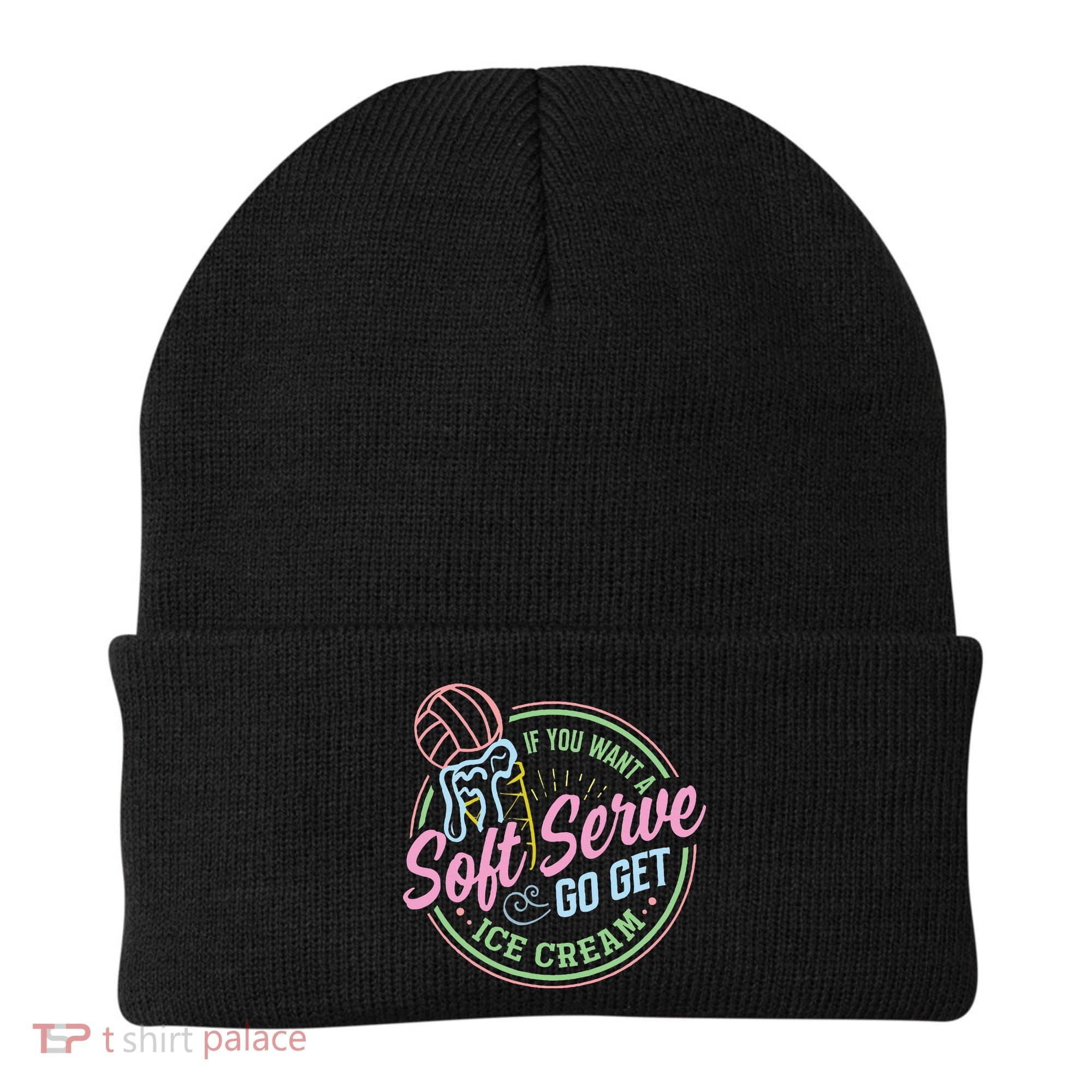 Volleyball Funny Soft Serve Saying Beanie