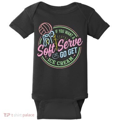 Volleyball Funny Soft Serve Saying Baby Bodysuit