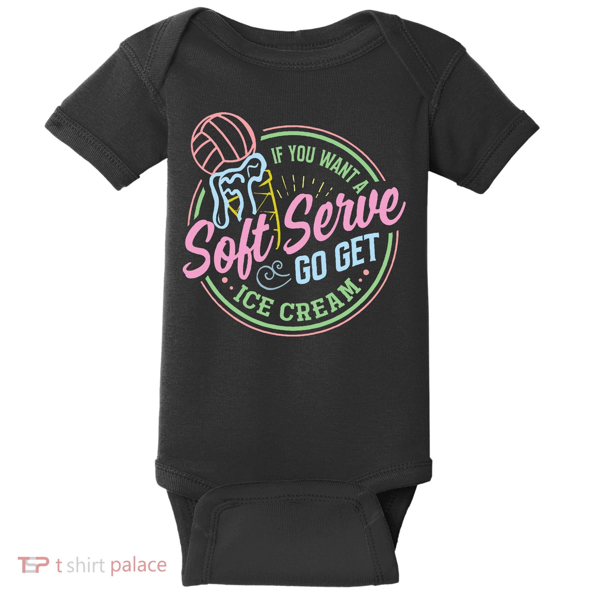 Volleyball Funny Soft Serve Saying Baby Bodysuit