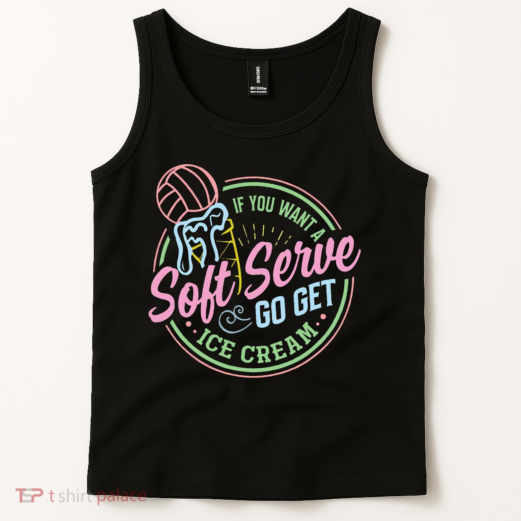 Volleyball Funny Soft Serve Saying Tank Top