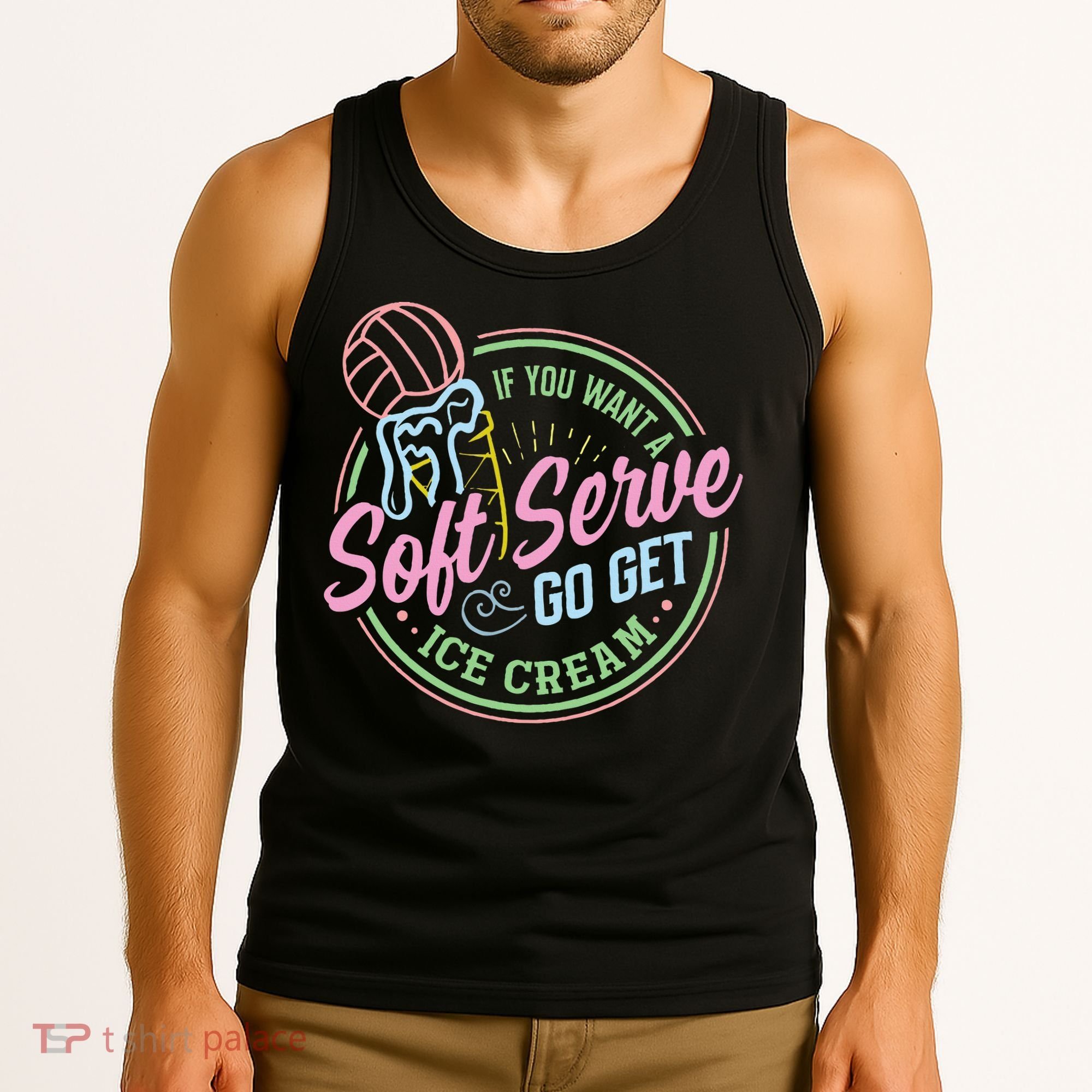 Volleyball Funny Soft Serve Saying Tank Top