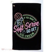Volleyball Funny Soft Serve Saying Golf Towel thumb 0
