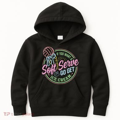 Volleyball Funny Soft Serve Saying Kids Hoodie
