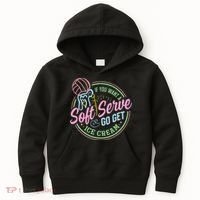 Volleyball Funny Soft Serve Saying Kids Hoodie thumb 0