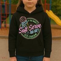 Volleyball Funny Soft Serve Saying Kids Hoodie thumb 3