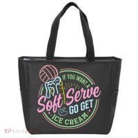 Volleyball Funny Soft Serve Saying Tote Bag thumb 0