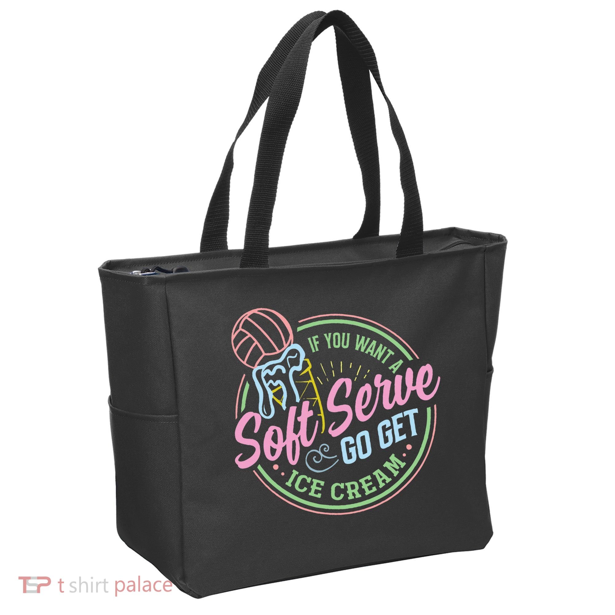 Volleyball Funny Soft Serve Saying Tote Bag