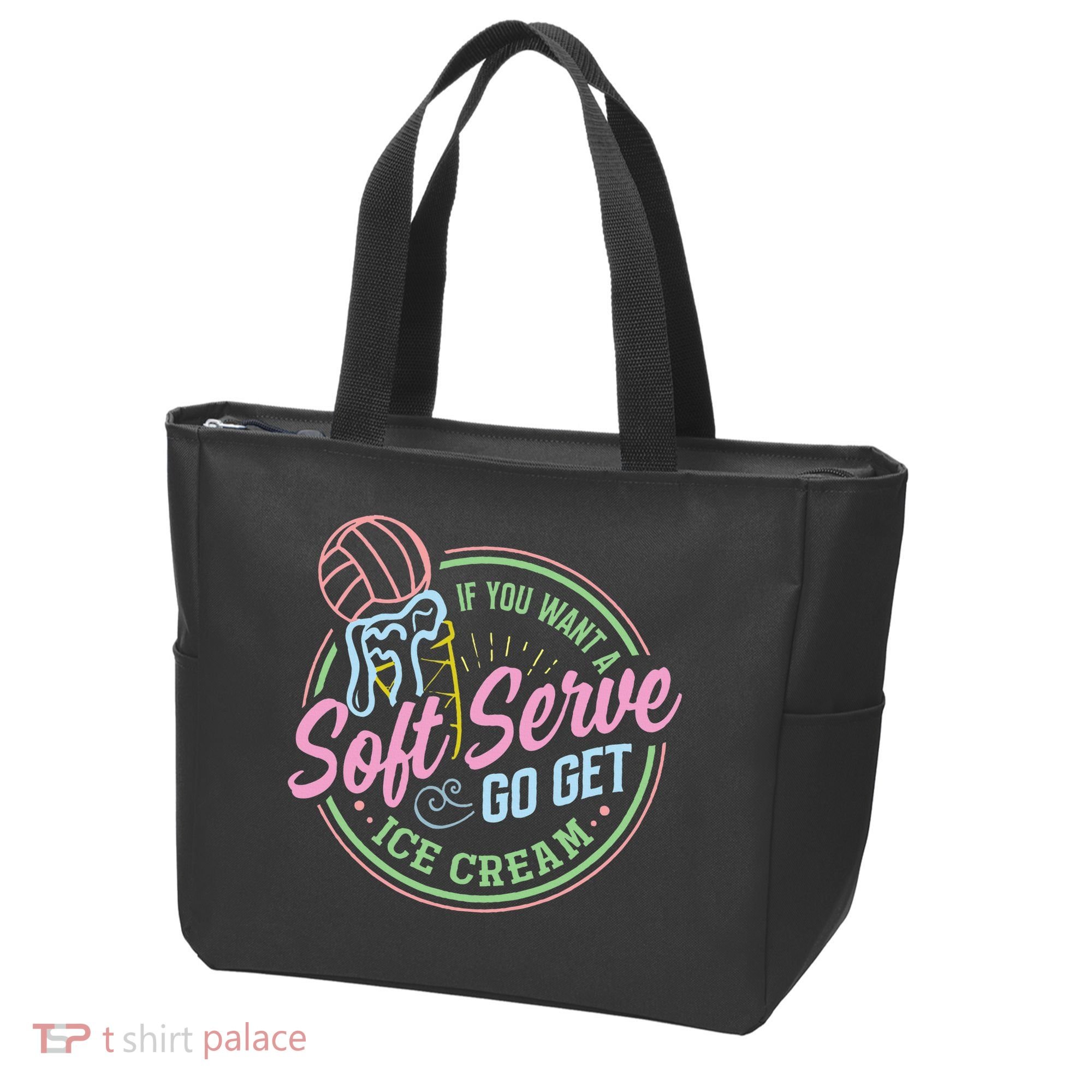 Volleyball Funny Soft Serve Saying Tote Bag