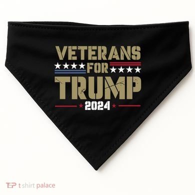 Veterans For Trump 2024 éLection 2024 USA-Made Doggie Bandana