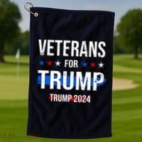 Veterans For Trump 2024 Golf Towel thumb 1