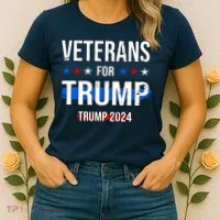 Veterans For Trump 2024 Women's T-Shirt thumb 2