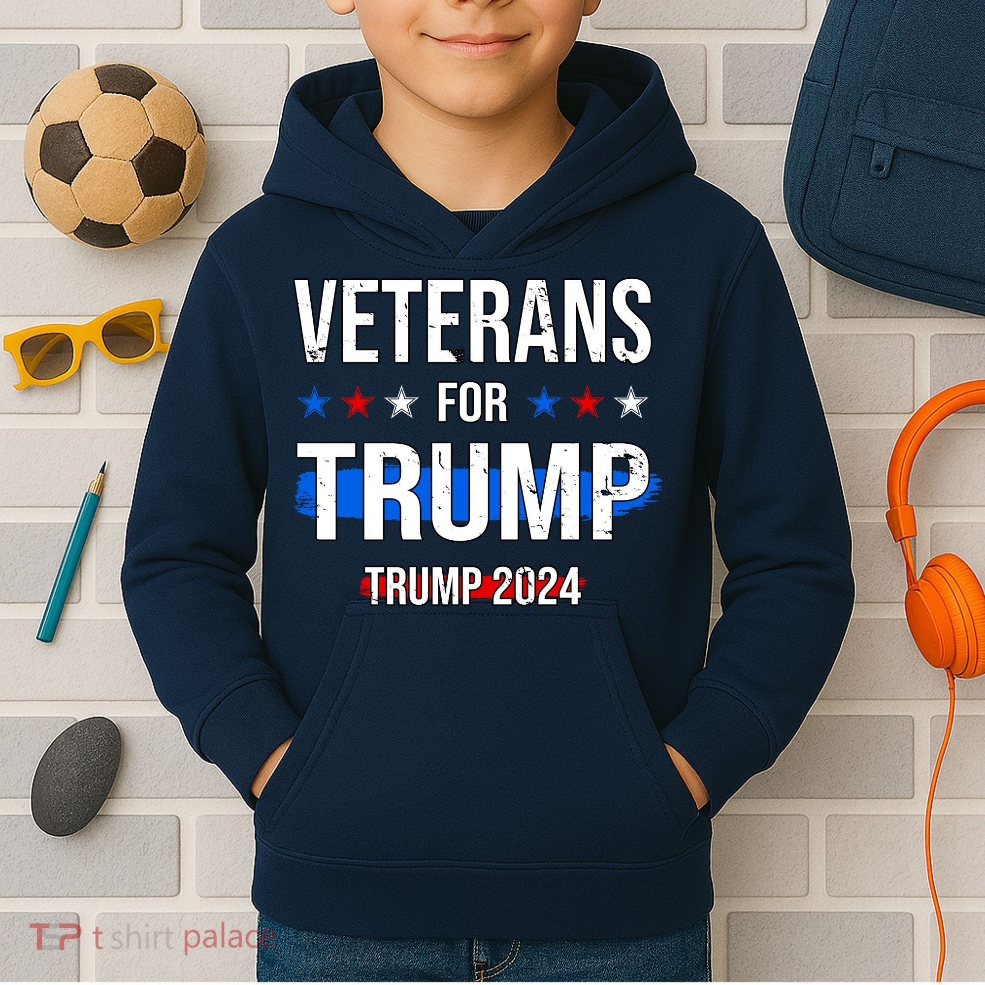 Veterans For Trump 2024 Kids Hoodie