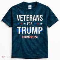 Veterans For Trump 2024 Kids Tie-Dye T-Shirt thumb 0