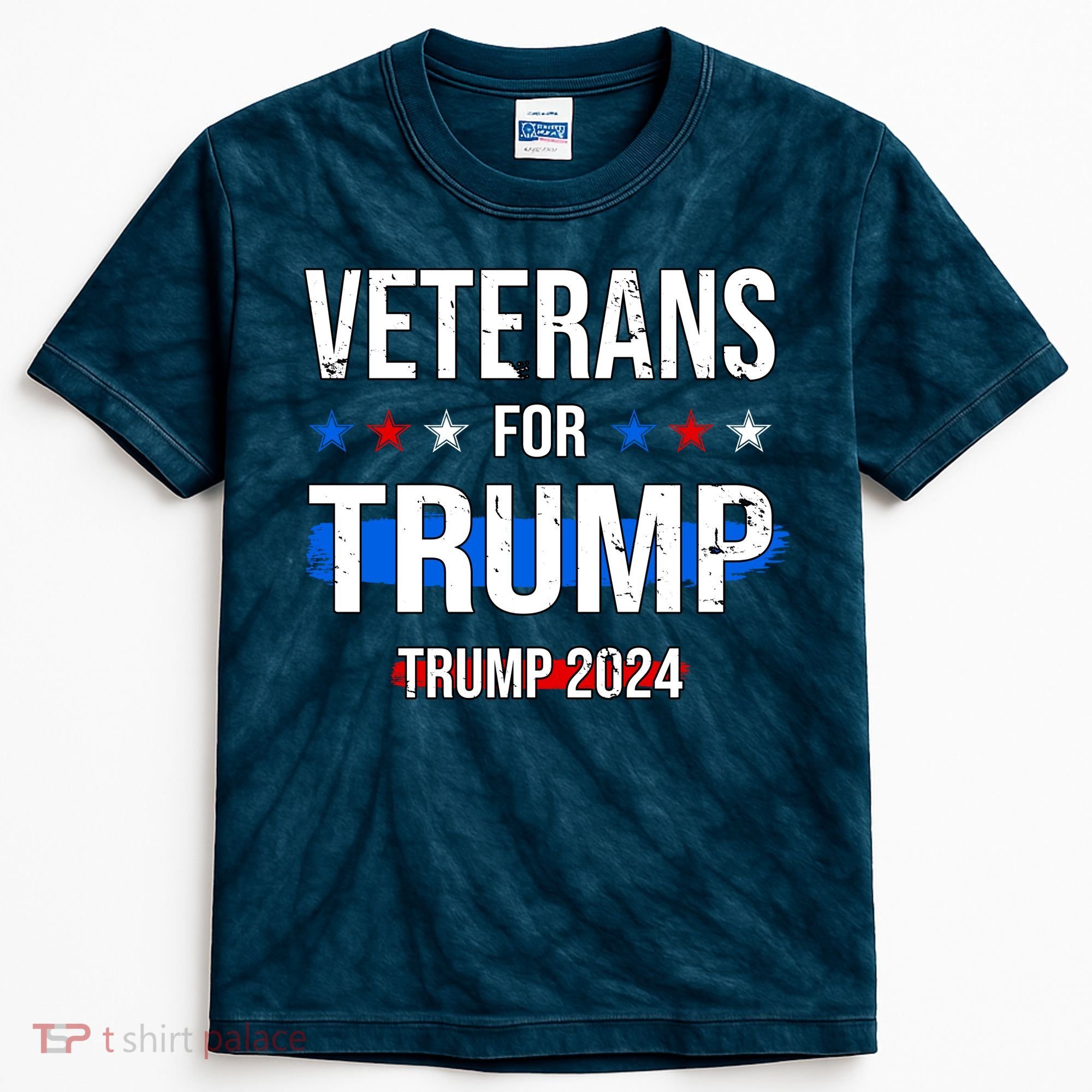 Veterans For Trump 2024 Kids Tie-Dye T-Shirt