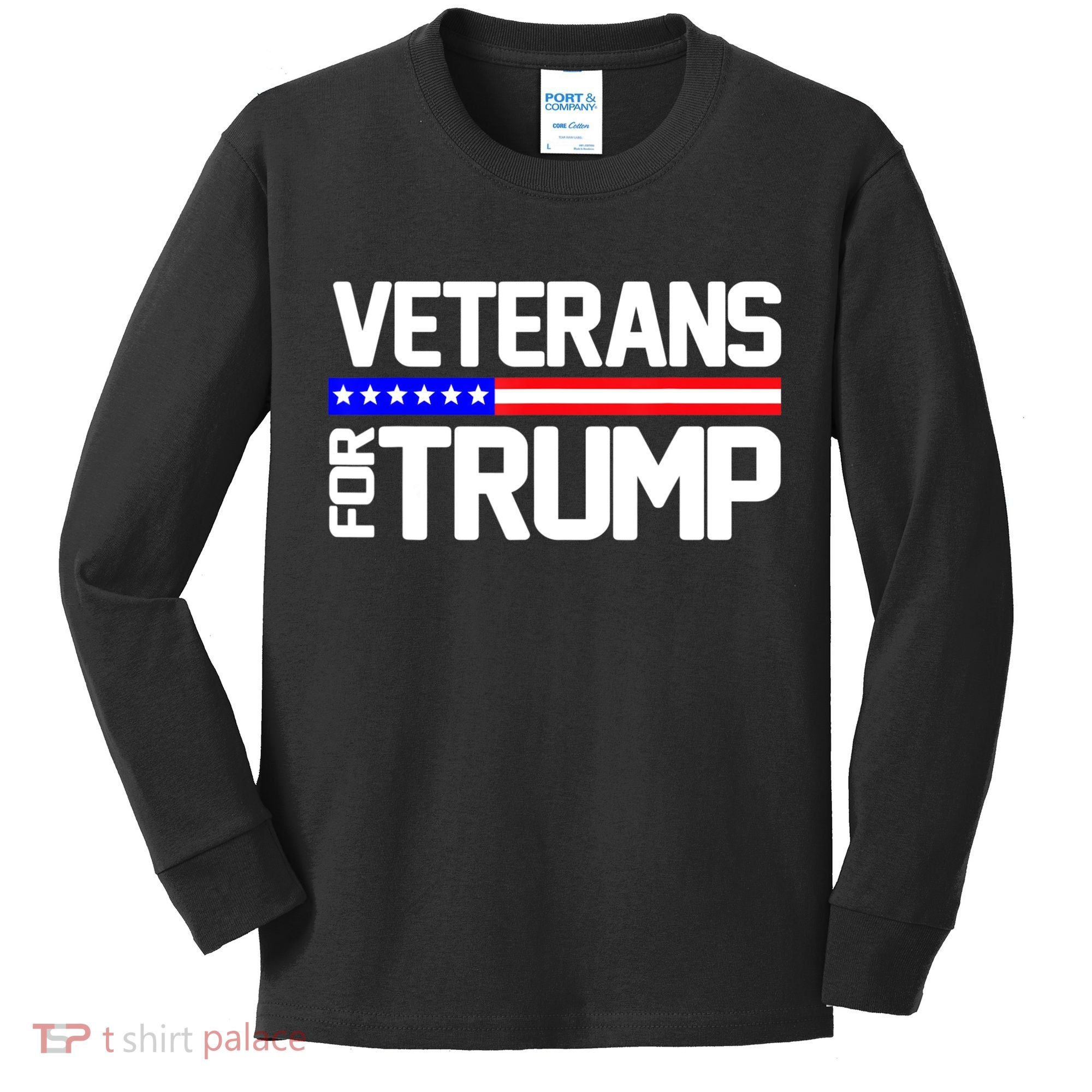 Veterans For Trump Kids Long Sleeve Shirt