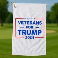 Veterans For Trump 2024 Golf Towel thumb 1