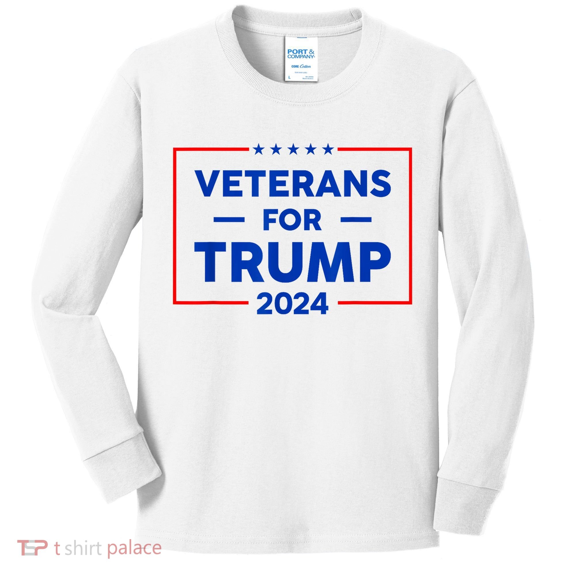 Veterans For Trump 2024 Kids Long Sleeve Shirt
