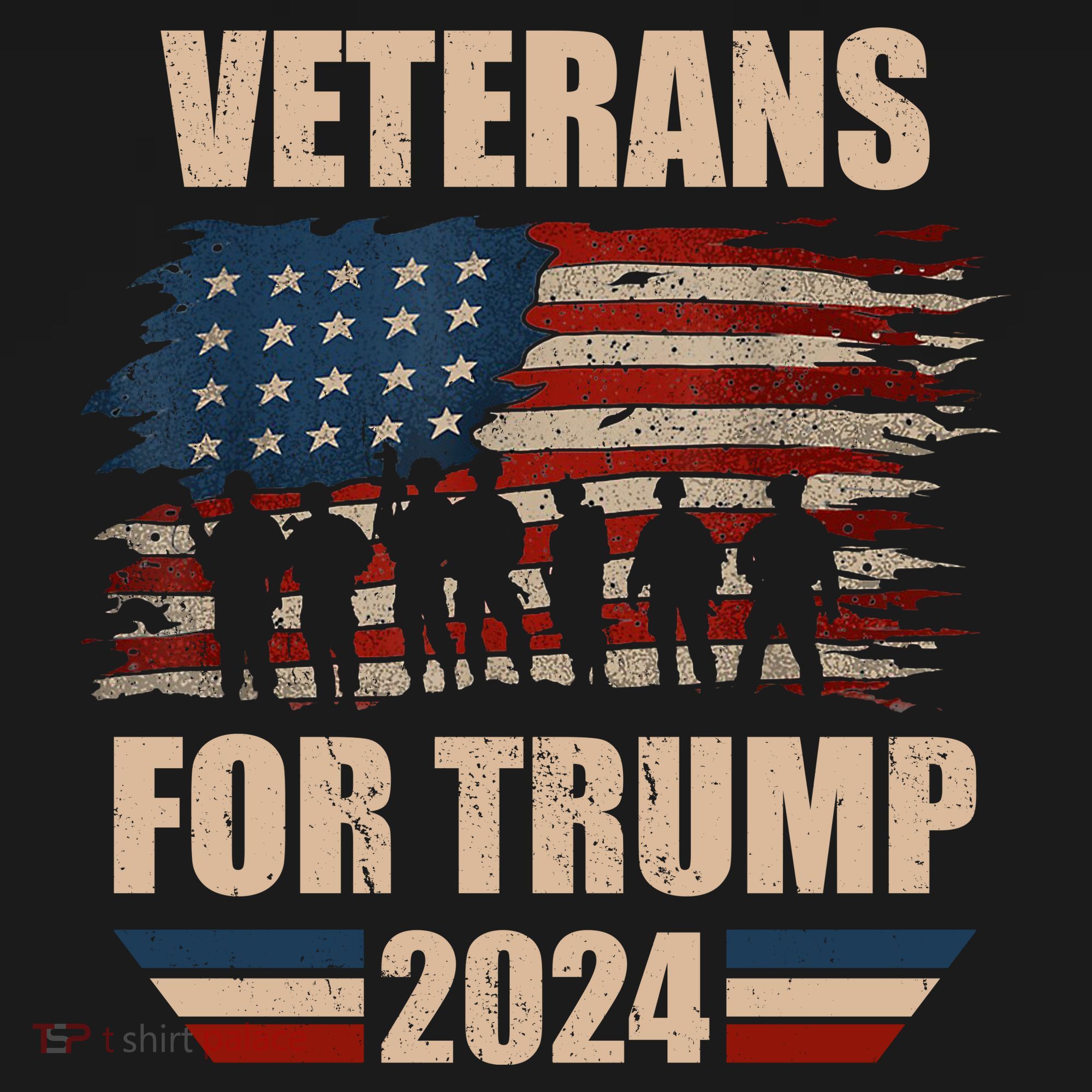 Veterans For Trump 2024 Pro American Troops Doggie Tank