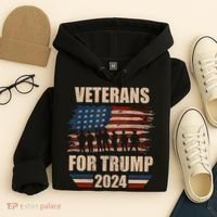 Veterans For Trump 2024 Pro American Troops Hoodie thumb 4